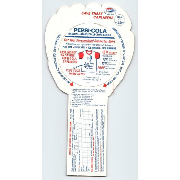 Pepsi Baseball Trading Card 1977 Dennis Eckersley Cleveland Indians MLB Diecut - Picture 2 of 2